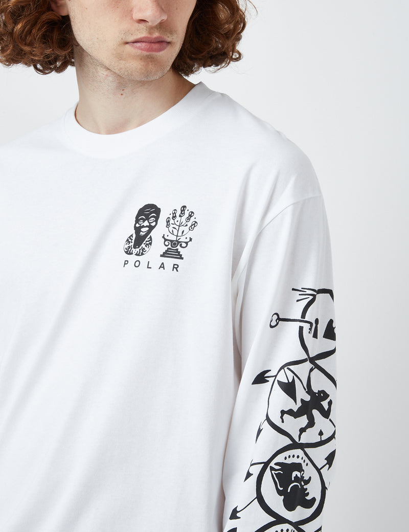 Polar Skate Co. Spiral Long Sleeve T-Shirt - White