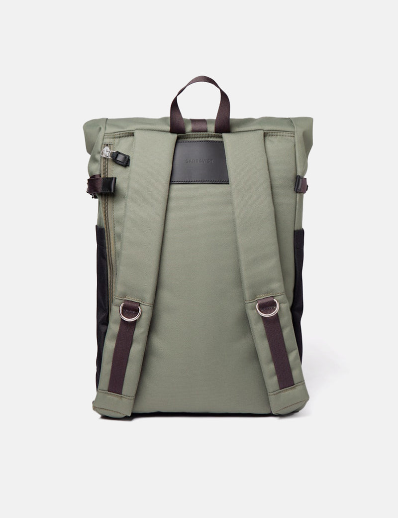 Sandqvist Ilon Rolltop Backpack (Recycled Poly) - Multi Clover Green