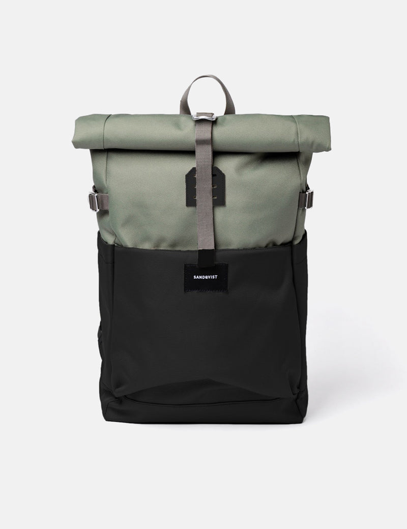 Sandqvist Ilon Rolltop Backpack (Recycled Poly) - Multi Clover Green