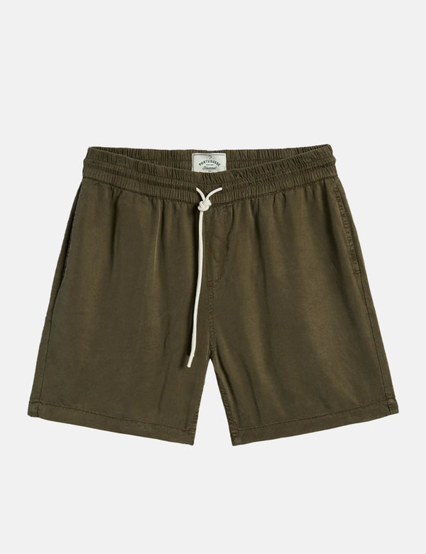 Portuguese Flannel Dogtown Shorts - Olive Green
