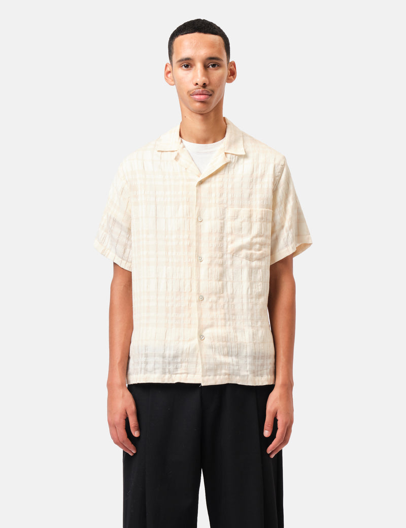 Portuguese Flannel Malcom Short Sleeve Shirt - Ecru