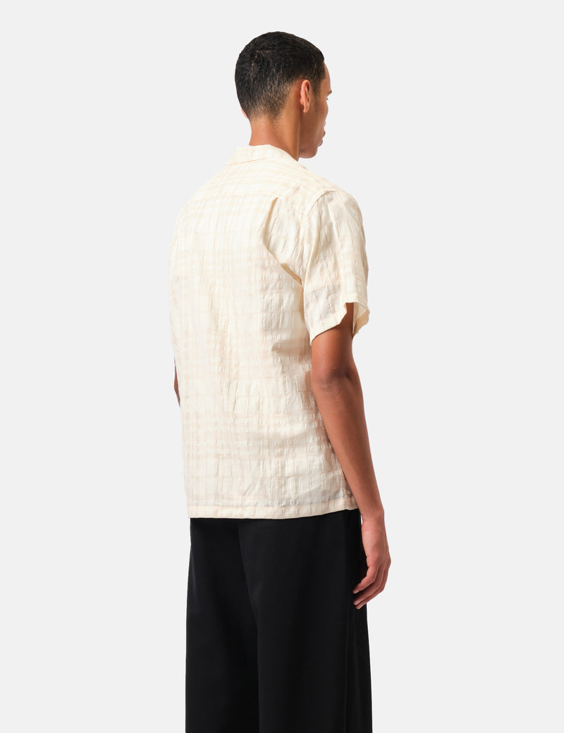 Portuguese Flannel Malcom Short Sleeve Shirt - Ecru