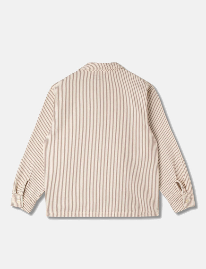 Stan Ray Zip Shirt (Peyote Hickory) - Orange/White