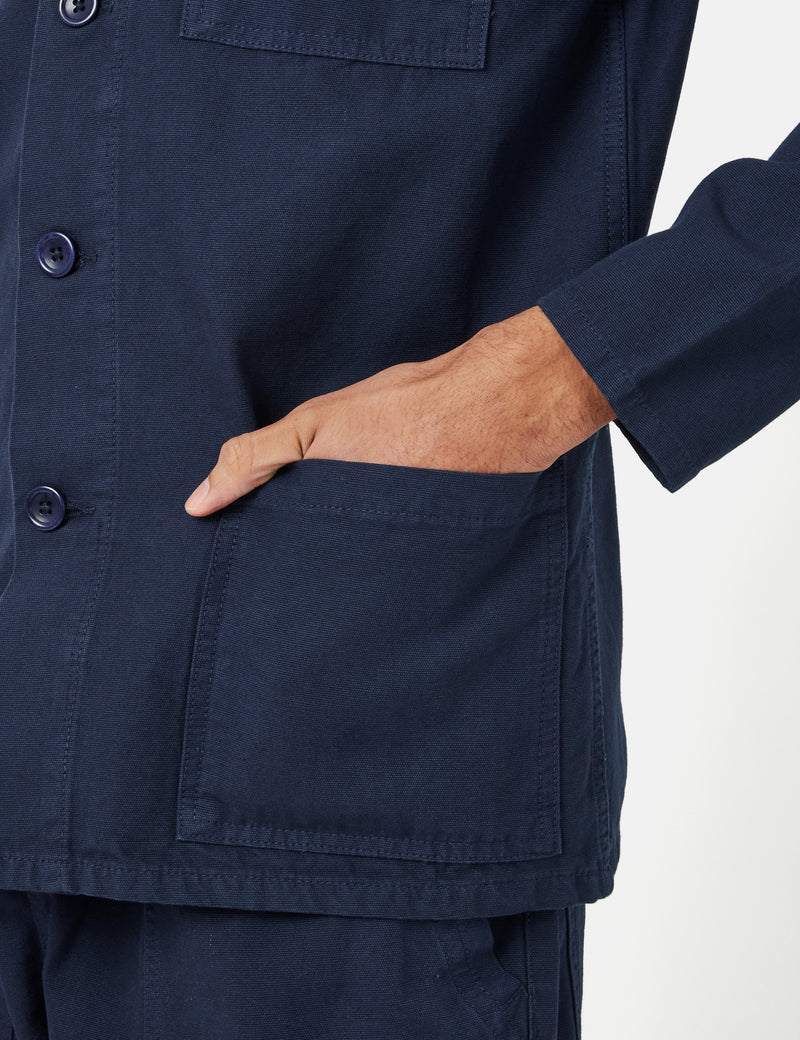 Service Works Canvas Coverall Jacket - Navy Blue