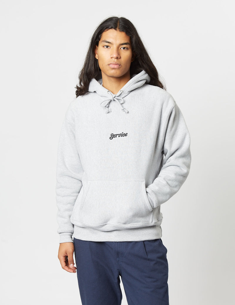 Service Works Embroidered Hooded Sweatshirt - Grey
