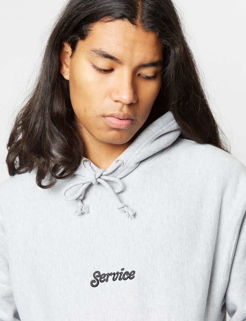 Service Works Embroidered Hooded Sweatshirt - Grey