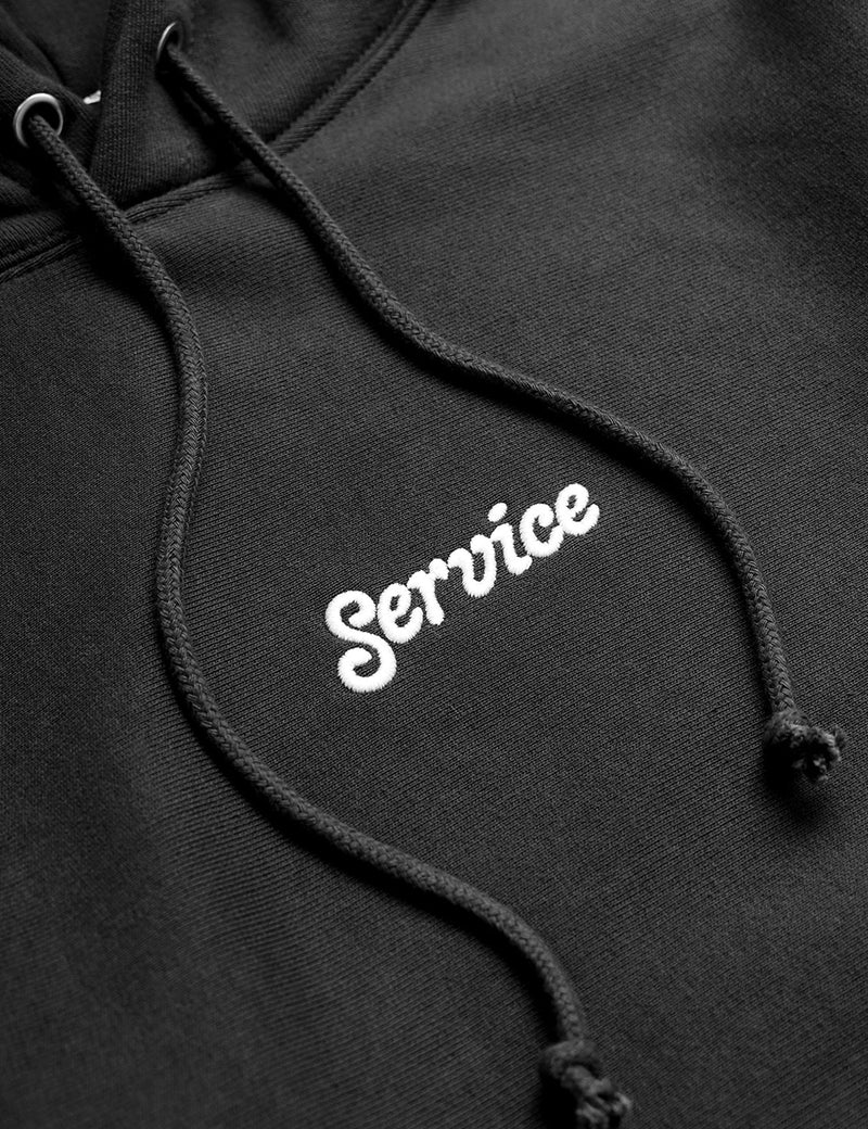 Service Works Embroidered Hooded Sweatshirt - Black
