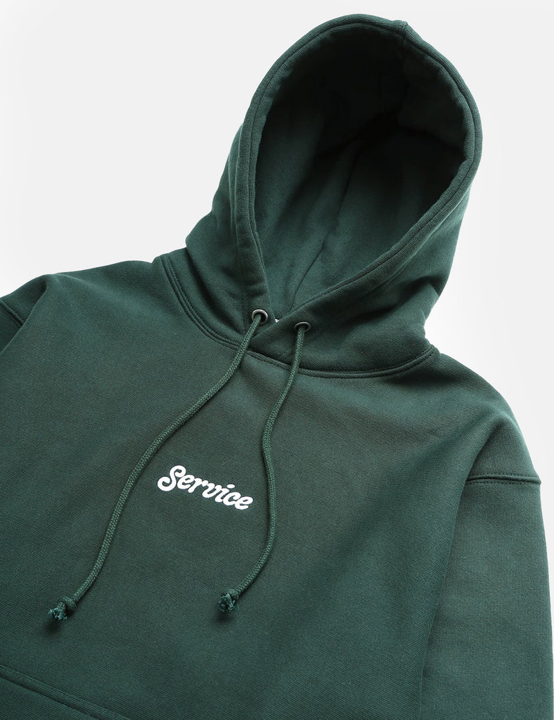 Service Works Embroidered Hooded Sweatshirt - Forest Green