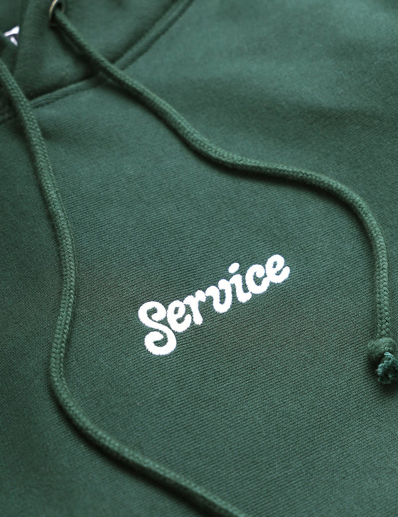 Service Works Embroidered Hooded Sweatshirt - Forest Green