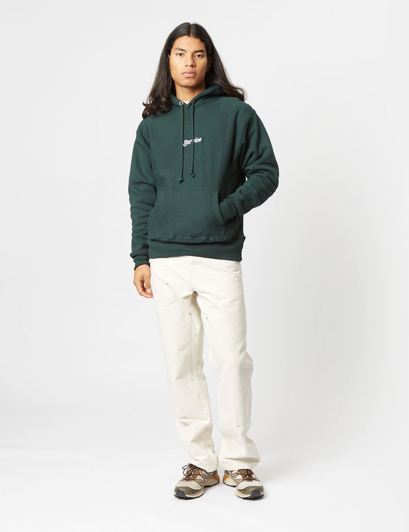 Service Works Embroidered Hooded Sweatshirt - Forest Green