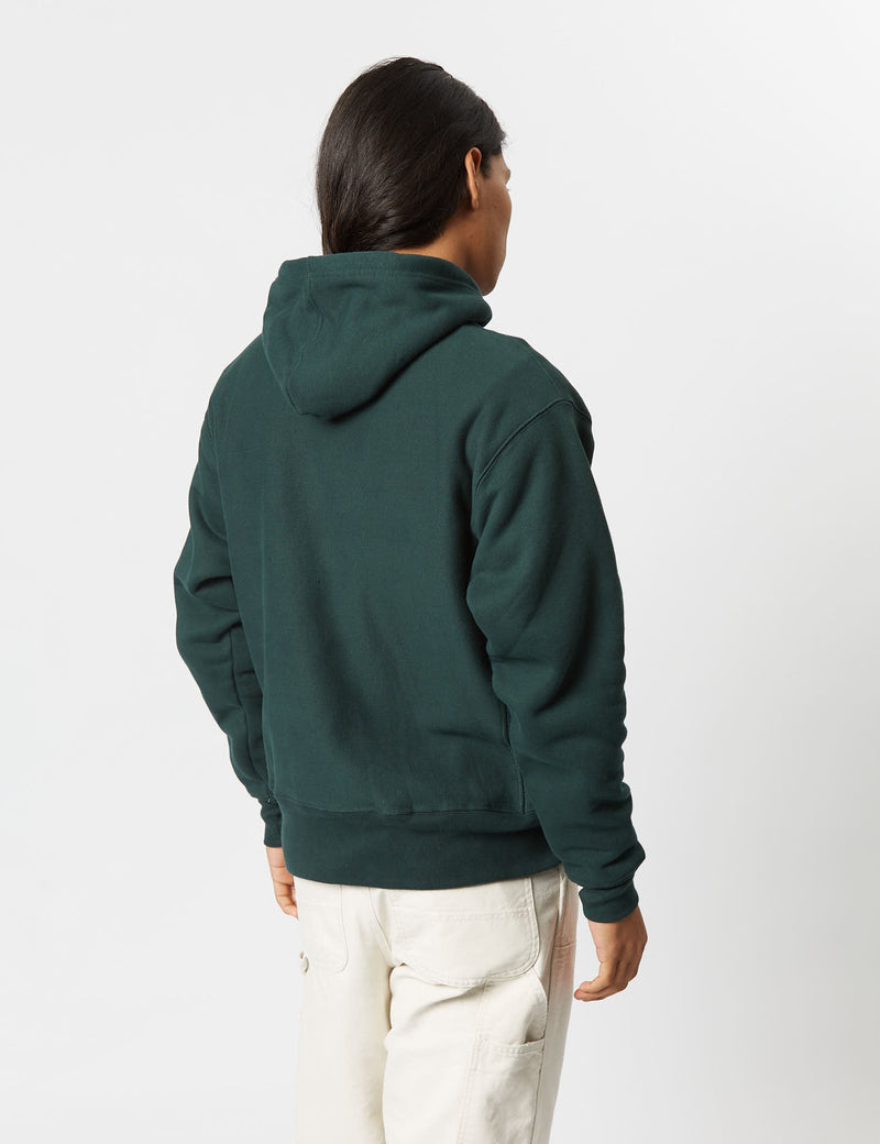 Service Works Embroidered Hooded Sweatshirt - Forest Green
