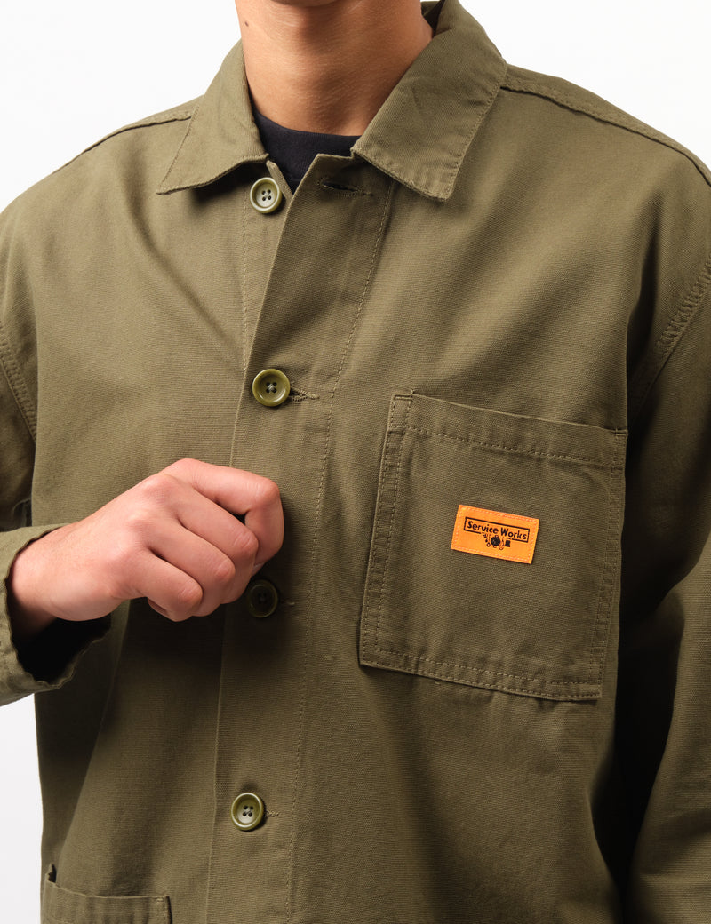 Service Works Canvas Coverall Jacket - Olive Green