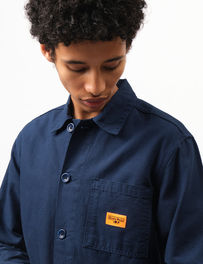 Service Works Canvas Coverall Jacket - Navy Blue