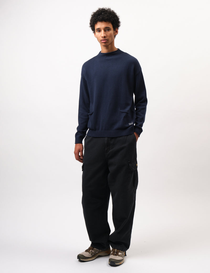 Service Works Mock Smock Sweatshirt - Navy Blue