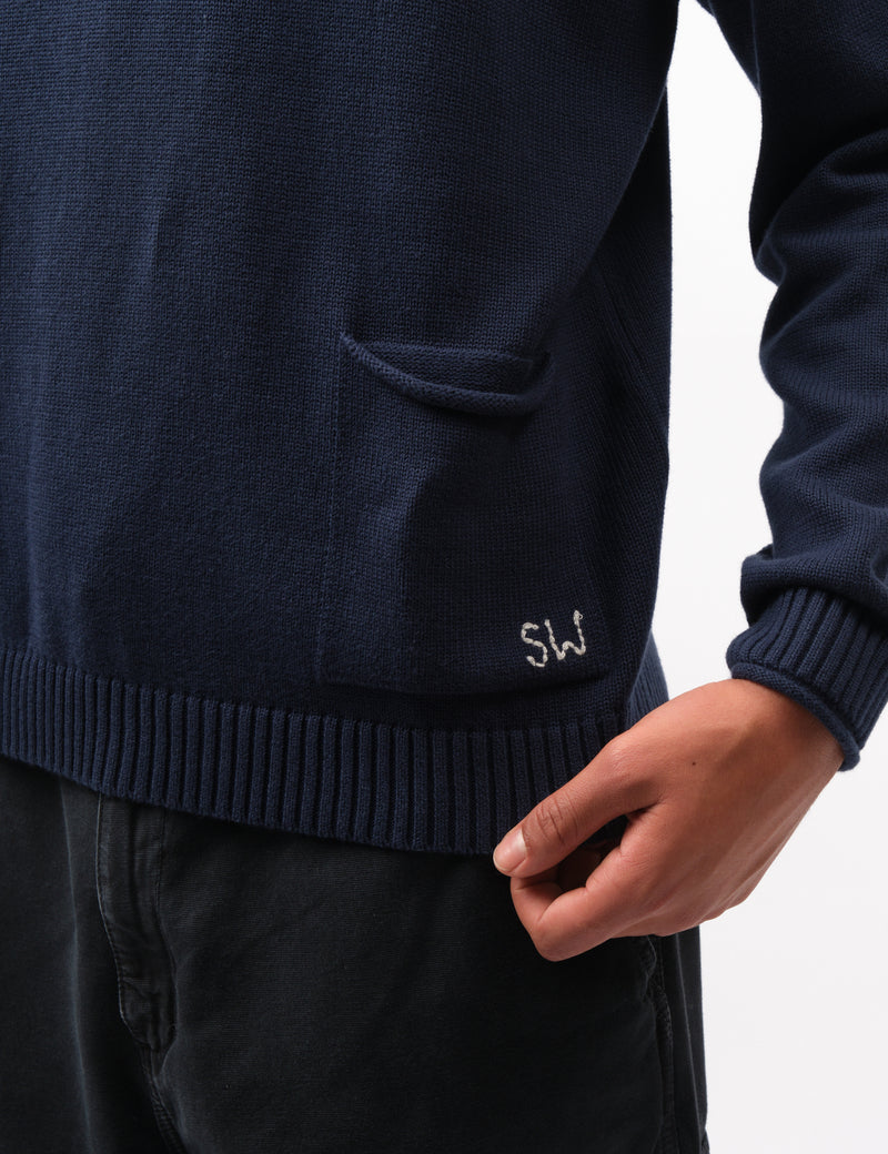 Service Works Mock Smock Sweatshirt - Navy Blue