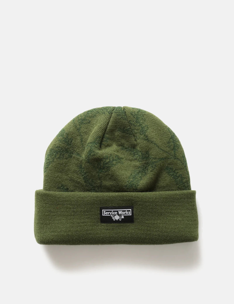 Service Works Olive Green Branch Beanie Hat - Olive Green