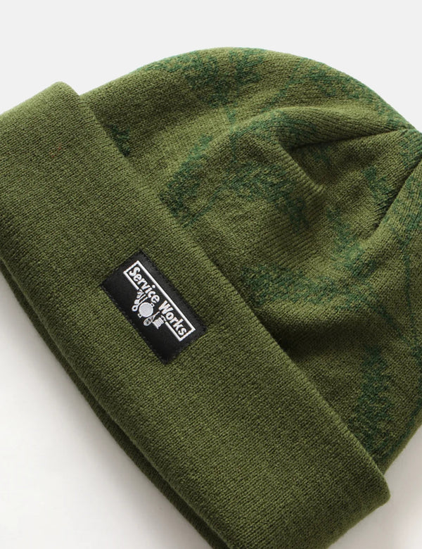 Service Works Olive Green Branch Beanie Hat - Olive Green