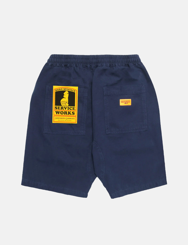 Service Works Canvas Chef Shorts - Navy Blue