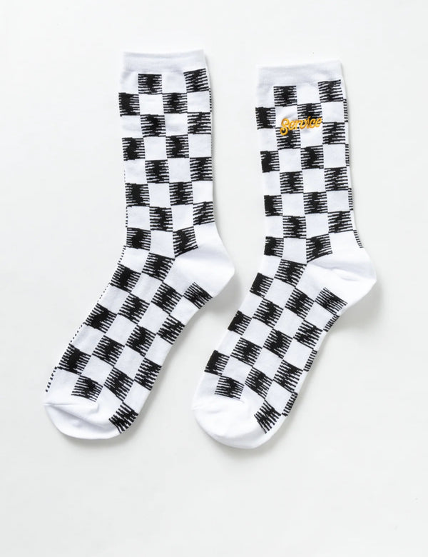 Service Works Checker Socks - Black/White