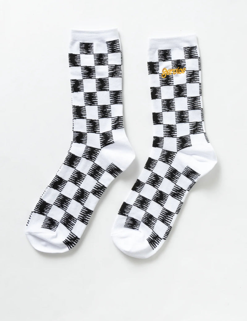 Service Works Checker Socks - Black/White