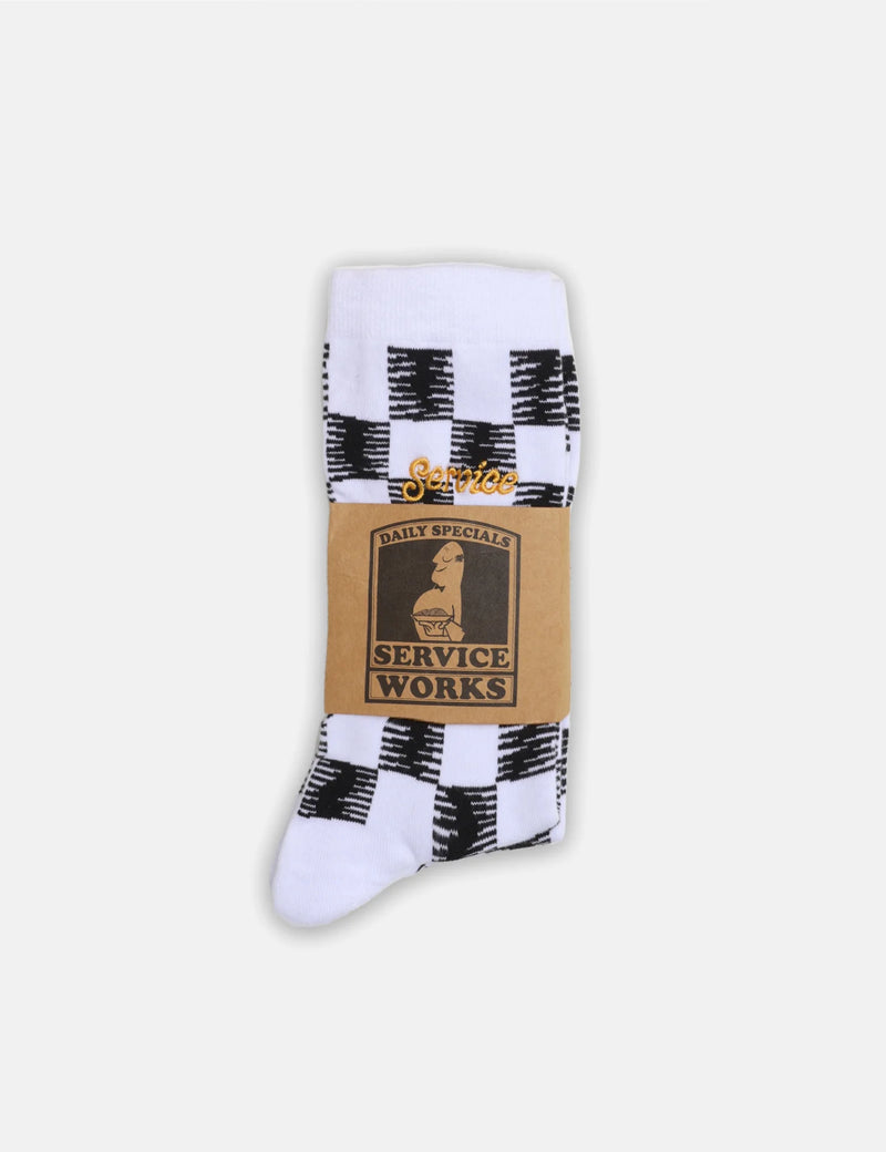 Service Works Checker Socks - Black/White