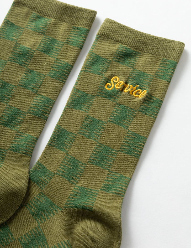 Service Works Checker Socks - Green