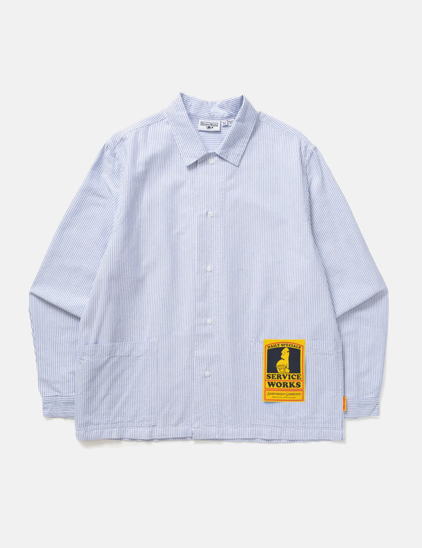 Service Works Waiter Shirt Oxford Stripe - Blue