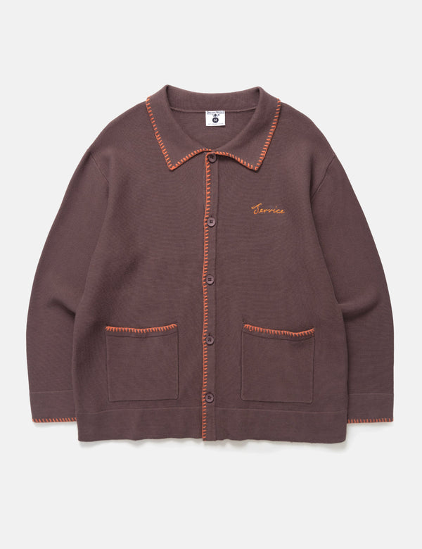 Service Works Blanket Stitch Cardigan - Brown