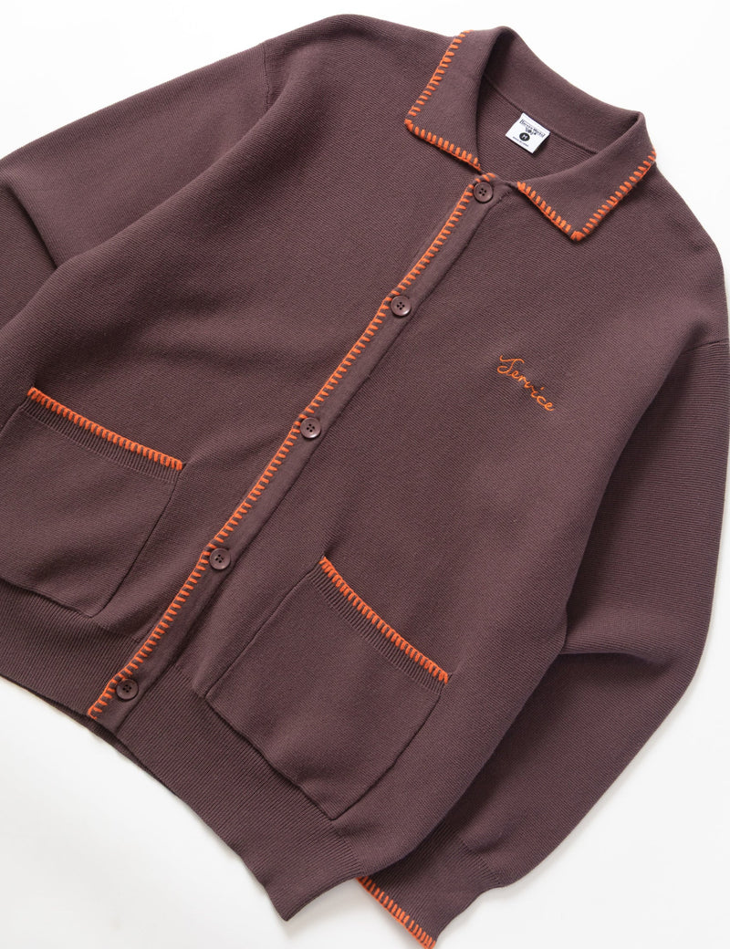 Service Works Blanket Stitch Cardigan - Brown
