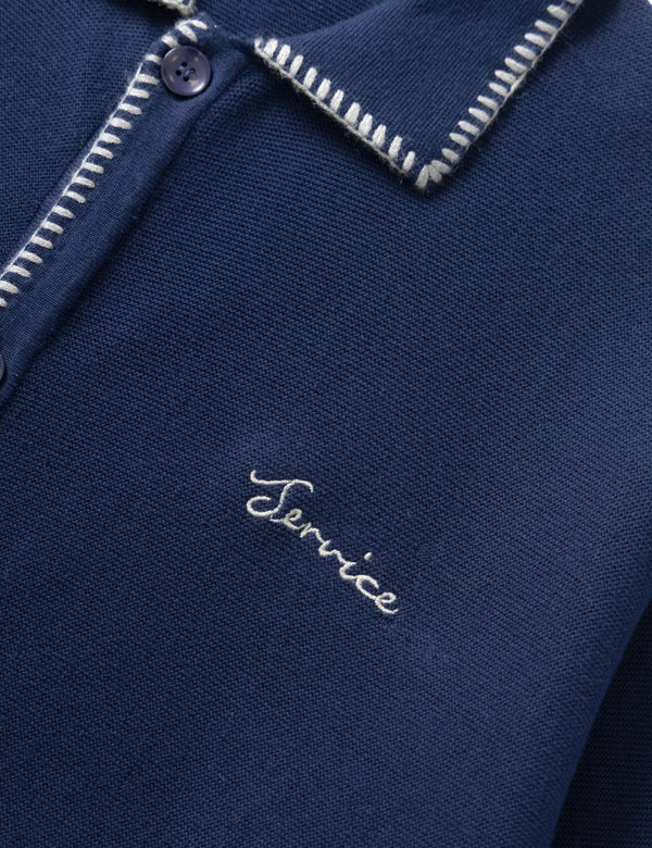 Service Works Blanket Stitch Cardigan - Navy Blue