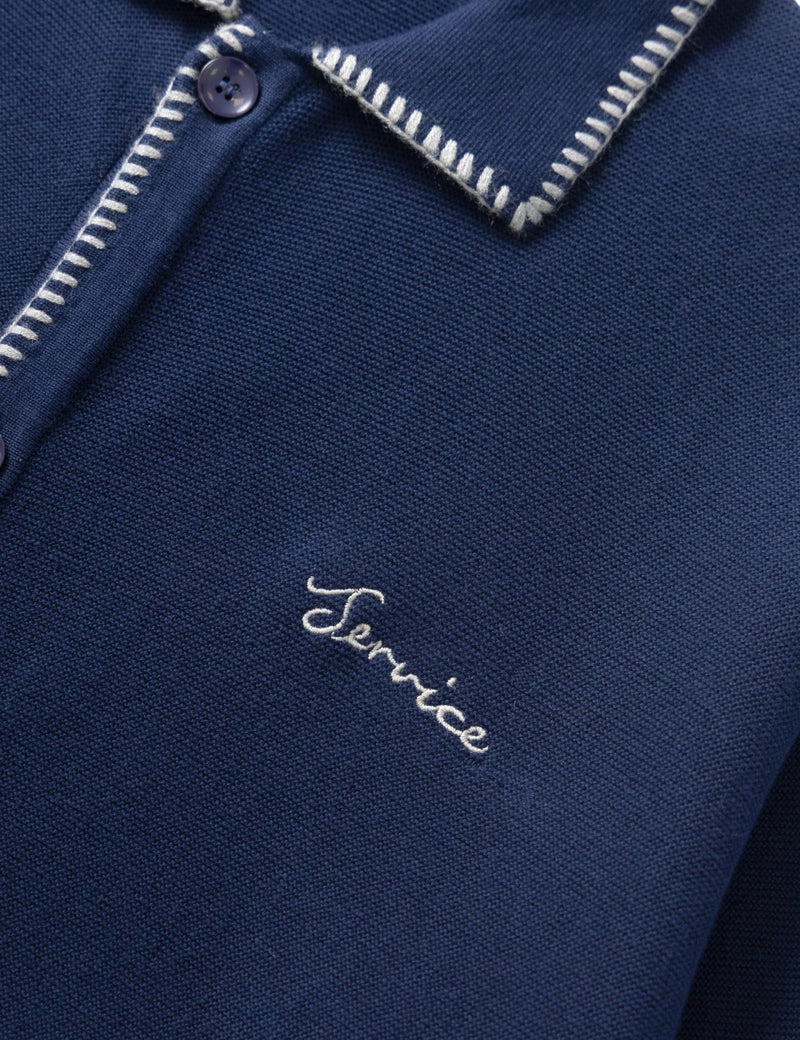 Service Works Blanket Stitch Cardigan - Navy Blue