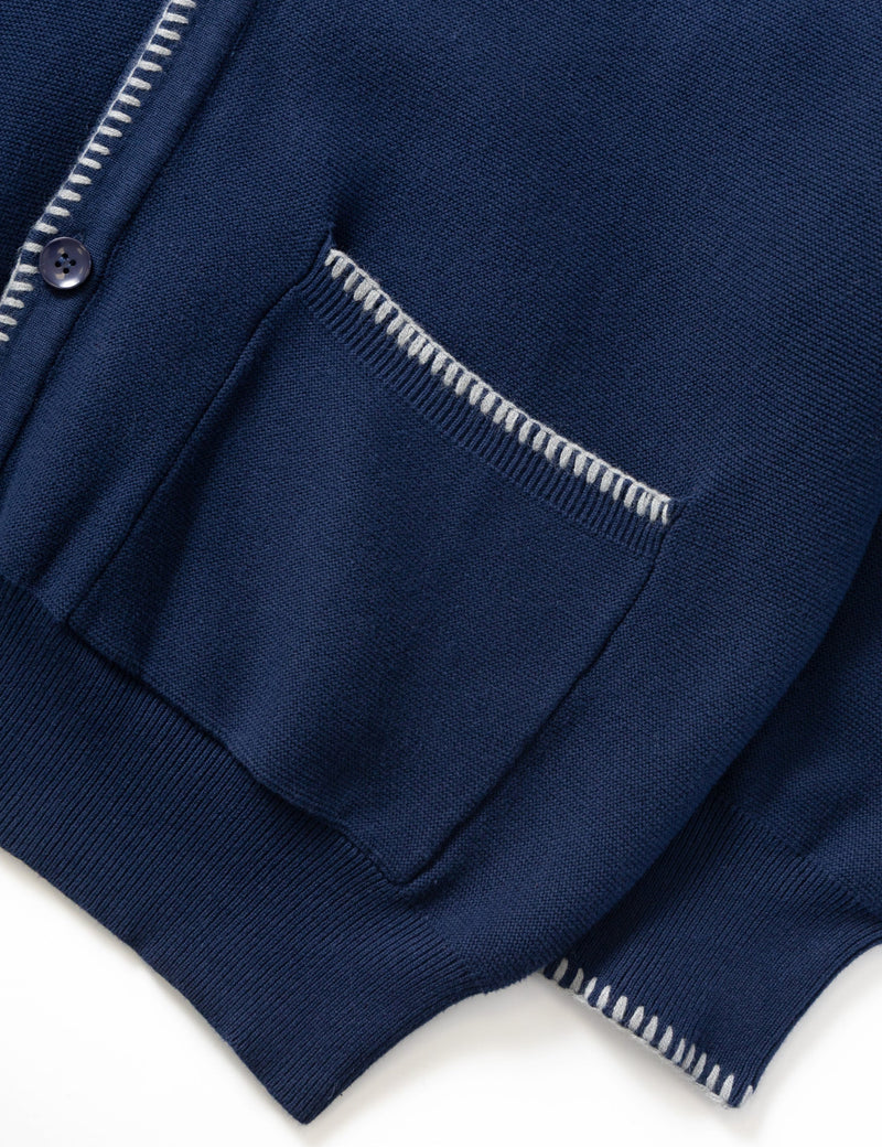 Service Works Blanket Stitch Cardigan - Navy Blue