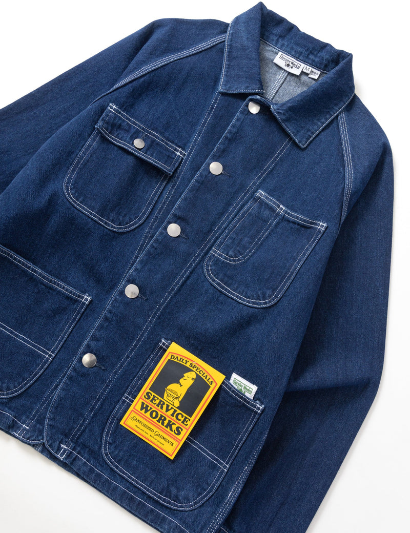 Service Works Denim Coverall Jacket 2.0 - One Wash Indigo Blue