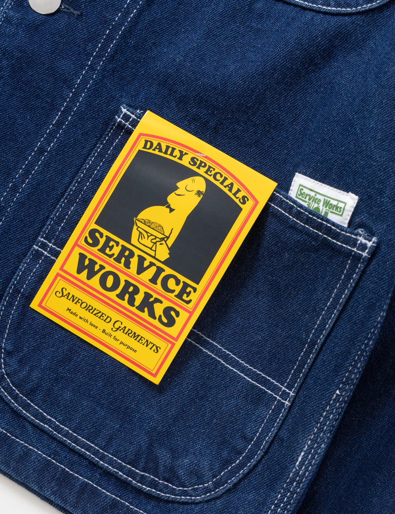 Service Works Denim Coverall Jacket 2.0 - One Wash Indigo Blue
