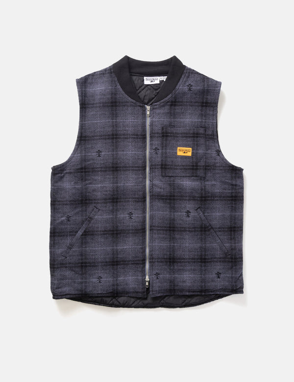 Service Works Thistle Plaid Work Vest - Black