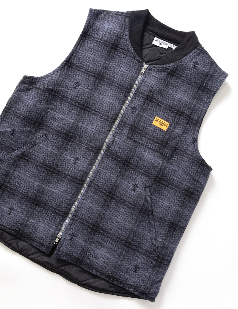 Service Works Thistle Plaid Work Vest - Black