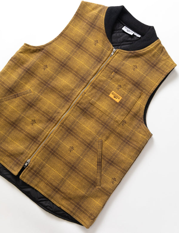 Service Works Thistle Plaid Work Vest - Ochre