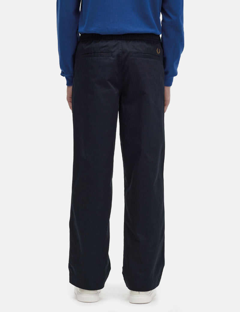 Fred Perry Draw String Trousers (Wide Leg) - Navy Blue