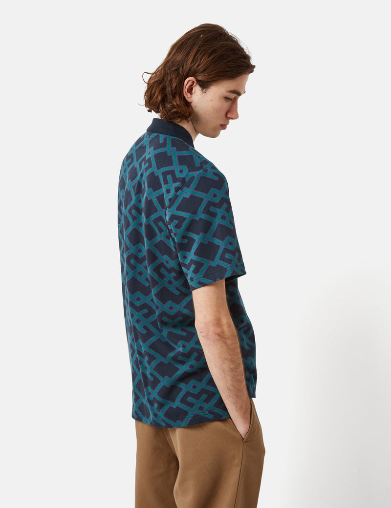 Thisisneverthat Jacquard Polo Shirt - Navy Blue