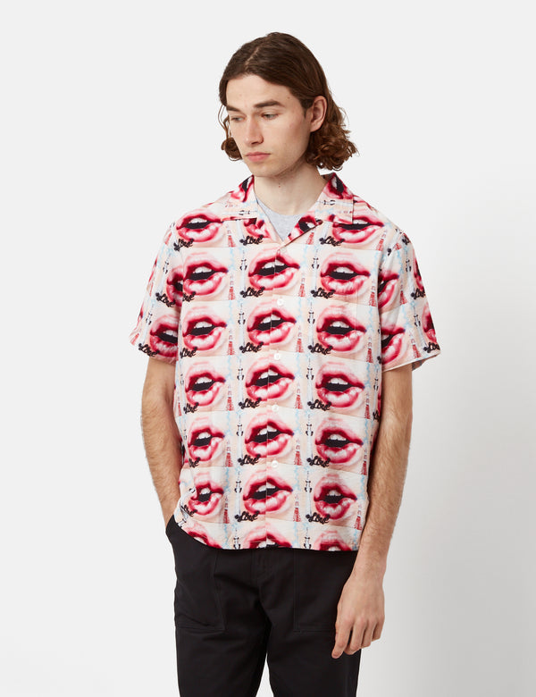 Thisisneverthat Lips Short Sleeve Shirt (Rayon) - Pink