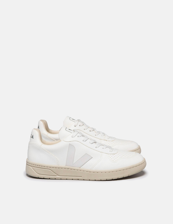 Womens Veja V-10 CWL Trainers - Full White