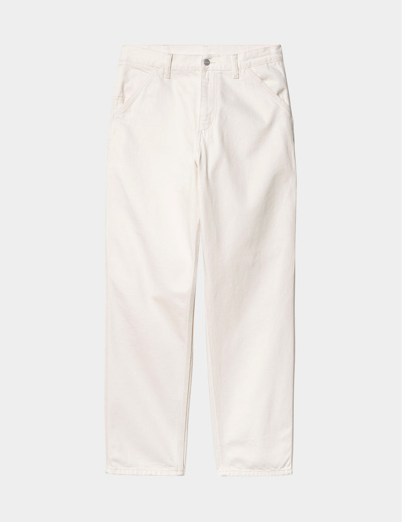 Carhartt-WIP Single Knee Pant (Denim) - White