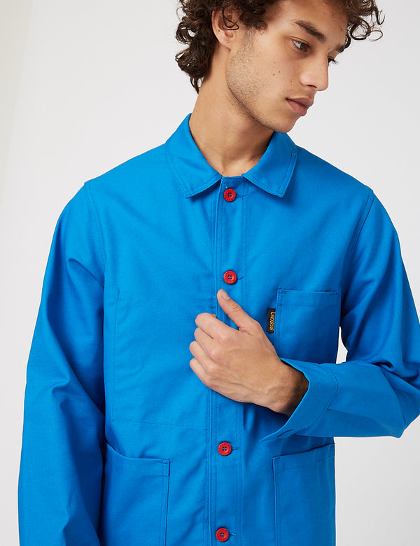 Le Laboureur Work Jacket (Cotton Drill) - Bugatti Blue/Red Buttons