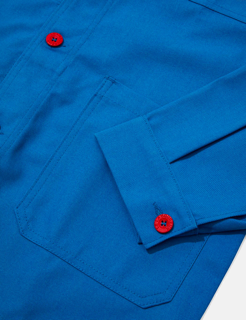 Le Laboureur Work Jacket (Cotton Drill) - Bugatti Blue/Red Buttons