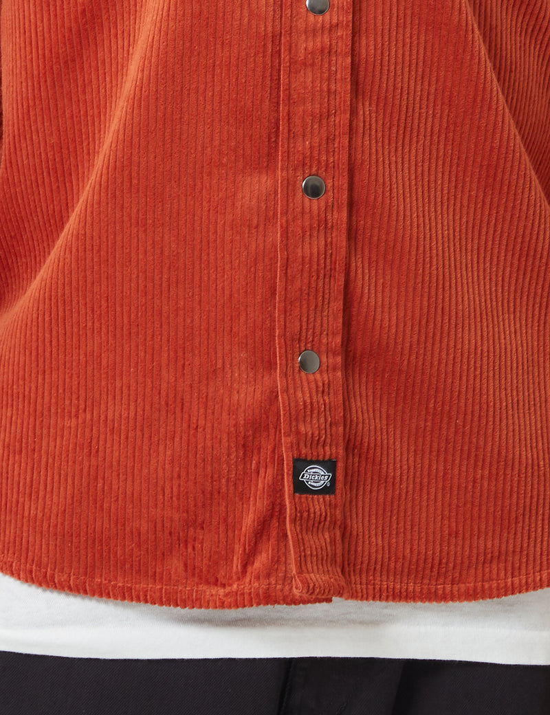 Dickies Ivel Cord Shirt - Rust Red