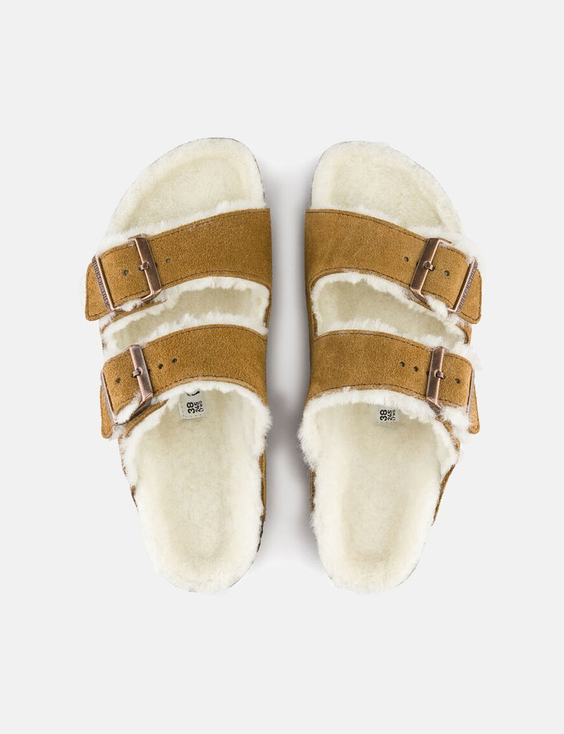 Womens Birkenstock Arizona Shearling (Narrow) - Mink