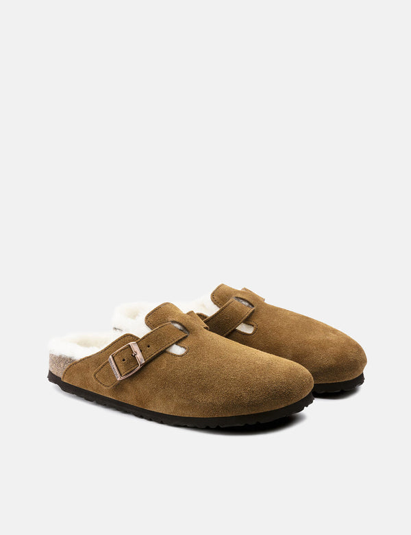 Womens Birkenstock Boston Shearling (Narrow) - Mink