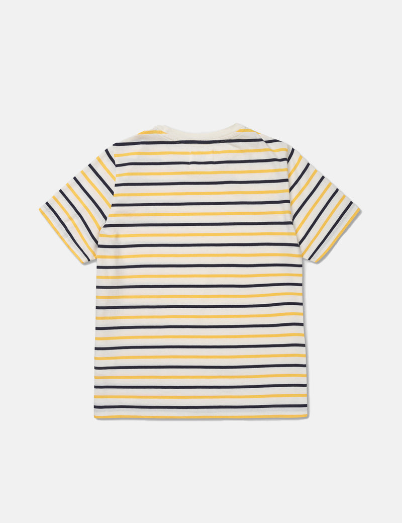 Wood Wood Womens Mia Stripe T-Shirt - Off White/Yellow Stripes