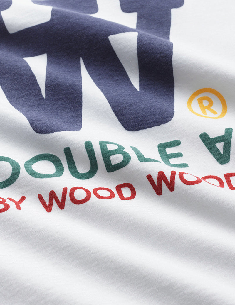Wood Wood Ace Typo T-Shirt - White