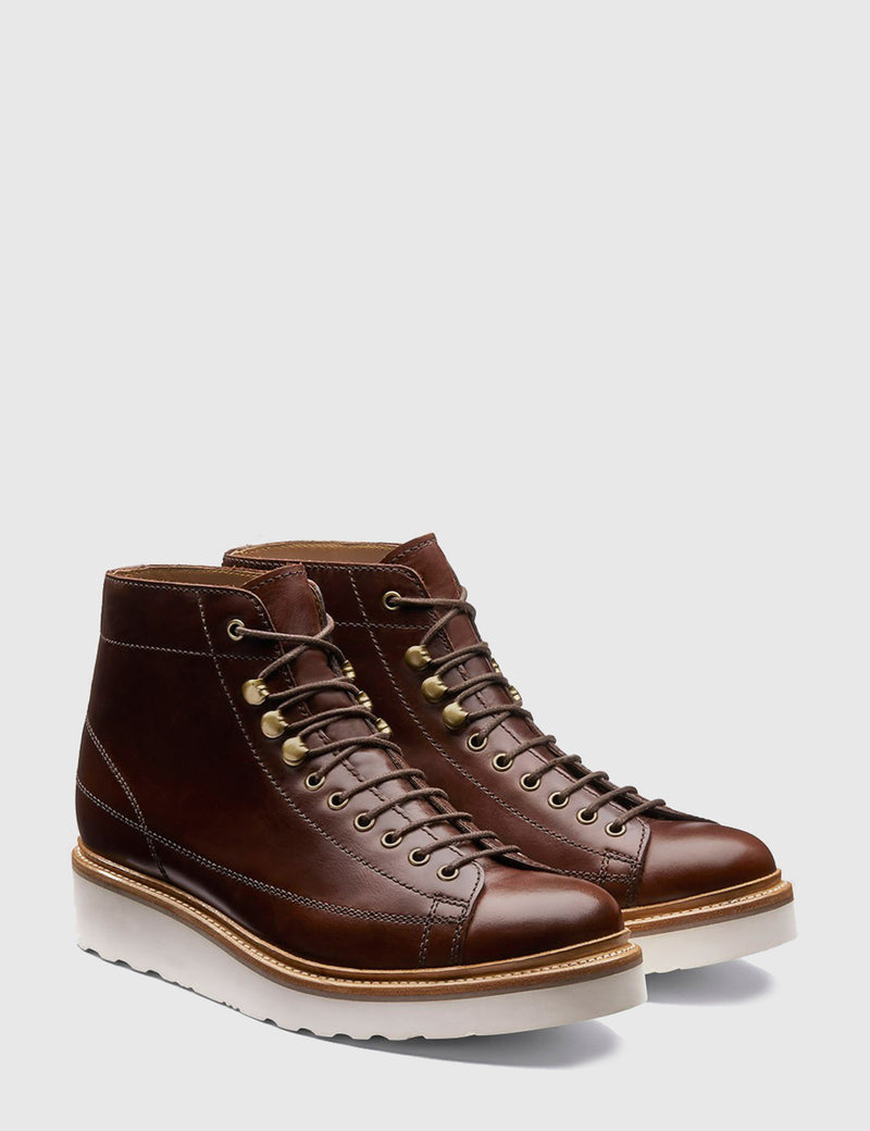 Grenson Andy Leather Monkey Boot - Chestnut Brown